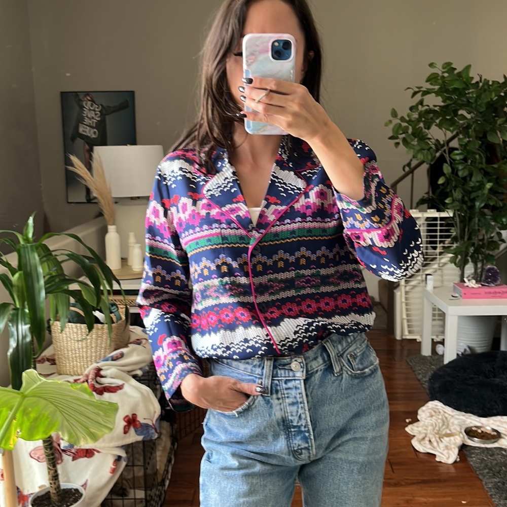 Trina Turk Pajama Print Top NWT